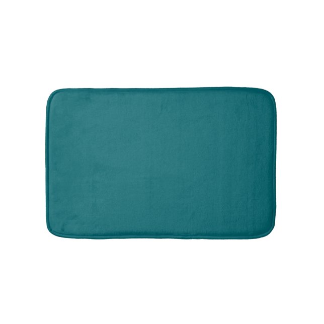 Ocean Harbour Blue, Teal Jewel Tone Solid Colour Bath Mat (Front)