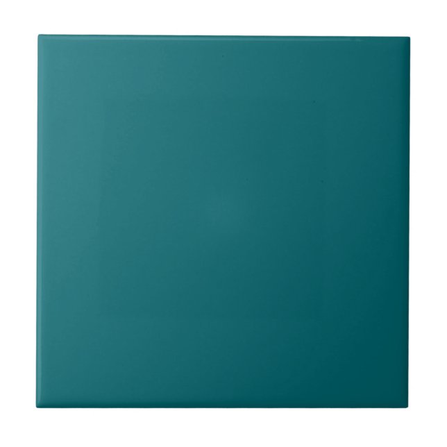 Ocean Harbour Blue, Teal Jewel Tone Solid Colour Ceramic Tile (Front)