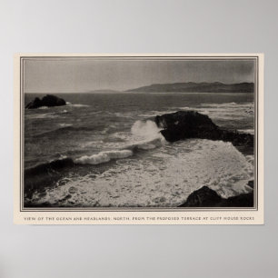 Ocean, headlands from Cliff House Rocks Poster