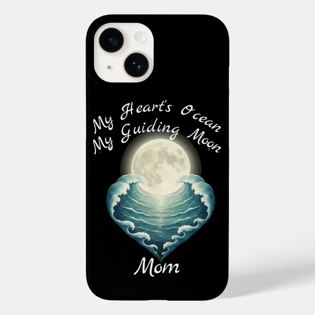Ocean Heart Guiding Moon Mom Case-Mate iPhone Case (Back)