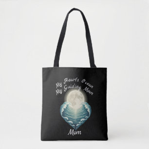 Ocean Heart Guiding Moon Mom Tote Bag