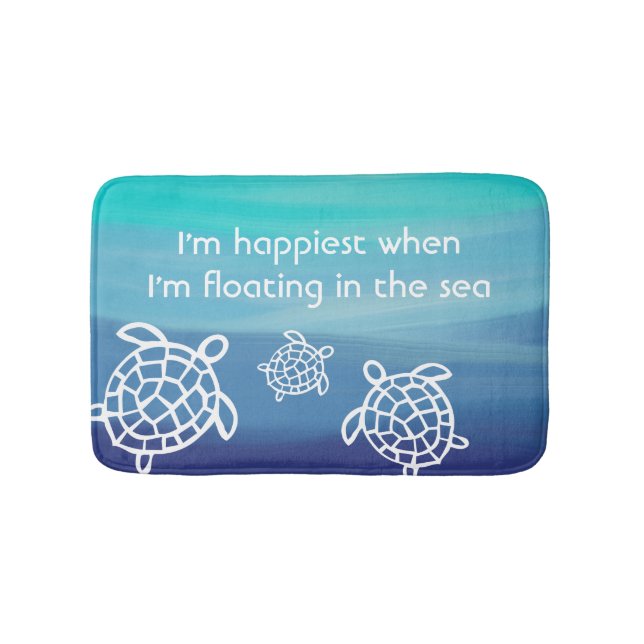 Ocean Honu Sea Turtles Bath Mat (Front)
