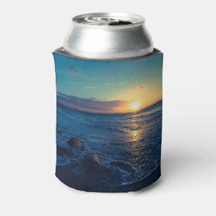 Ocean Horizon Sunset Can Cooler
