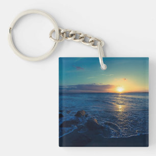 Ocean Horizon Sunset Key Ring