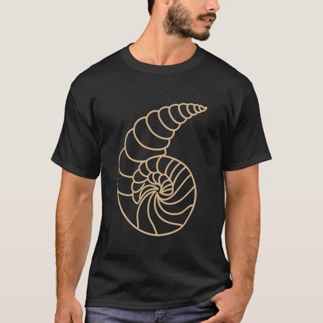 Ocean Humor Minimalist Shells Simple Seashell T-Shirt (Front)