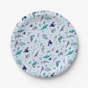Ocean in Blue Paper Plate