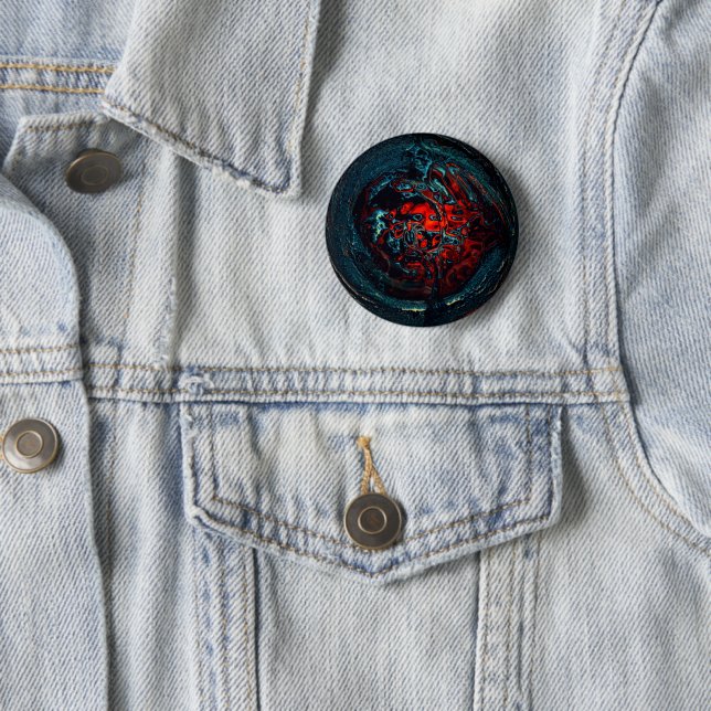 Ocean Inferno Red Glow 6 Cm Round Badge (In Situ)