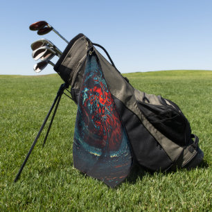 Ocean Inferno Red Glow Golf Towel