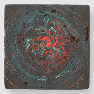 Ocean Inferno Red Glow Stone Coaster