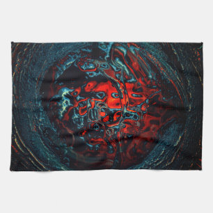 Ocean Inferno Red Glow Tea Towel