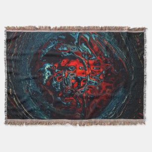Ocean Inferno Red Glow Throw Blanket
