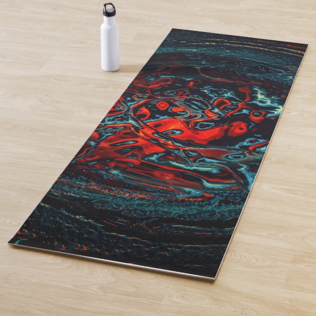 Ocean Inferno Red Glow Yoga Mat (In Situ)