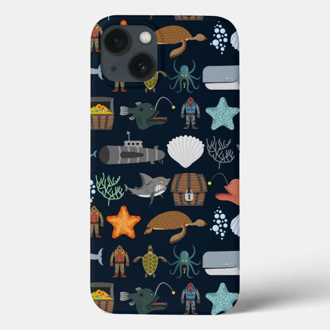 Ocean Inhabitants Pattern 1 Case-Mate iPhone Case (Back)