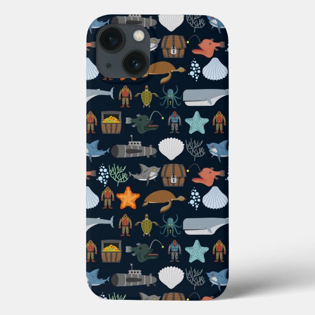 Ocean Inhabitants Pattern 1 Case-Mate iPhone Case (Back)