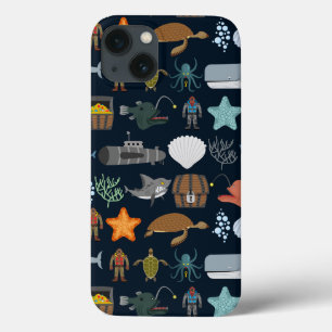 Ocean Inhabitants Pattern 1 iPhone 13 Case