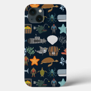 Ocean Inhabitants Pattern 1 iPhone Case