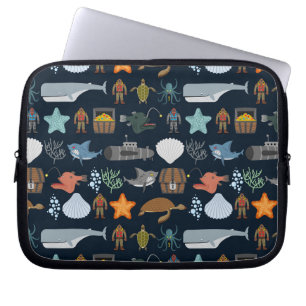 Ocean Inhabitants Pattern 1 Laptop Sleeve