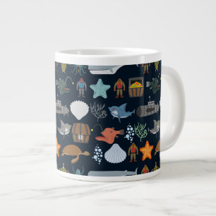 Ocean Inhabitants Pattern 1 Large Coffee Mug