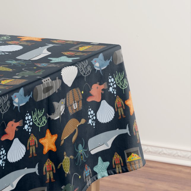 Ocean Inhabitants Pattern 1 Tablecloth (In Situ)