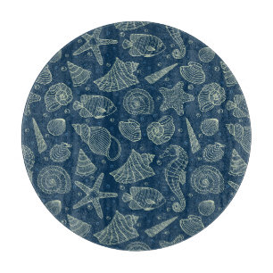 Ocean Inhabitants Pattern 2 Cutting Board