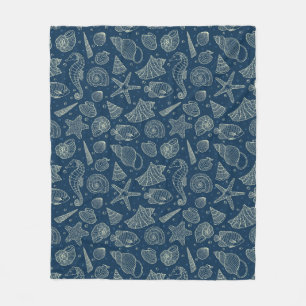 Ocean Inhabitants Pattern 2 Fleece Blanket