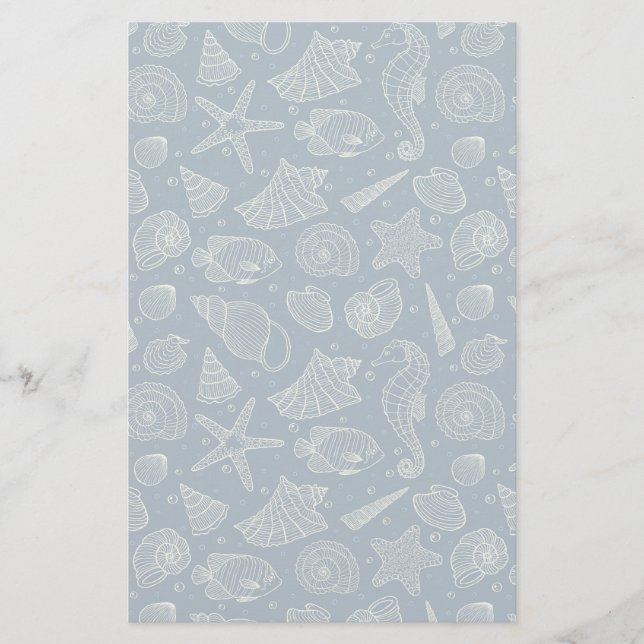 Ocean Inhabitants Pattern 2 Stationery (Front)