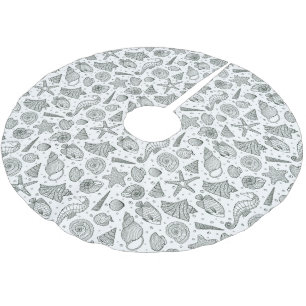 Ocean Inhabitants Pattern 3 Brushed Polyester Tree Skirt