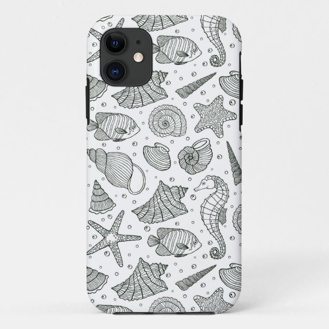 Ocean Inhabitants Pattern 3 Case-Mate iPhone Case (Back)