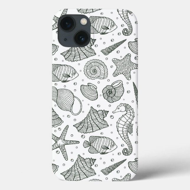 Ocean Inhabitants Pattern 3 Case-Mate iPhone Case (Back)