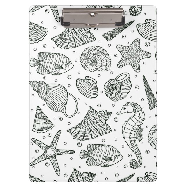 Ocean Inhabitants Pattern 3 Clipboard (Front)