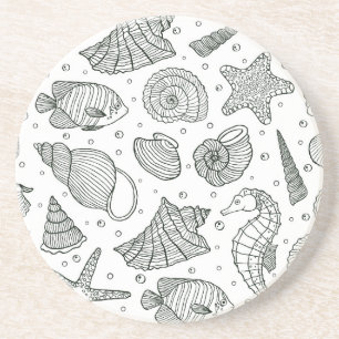 Ocean Inhabitants Pattern 3 Coaster