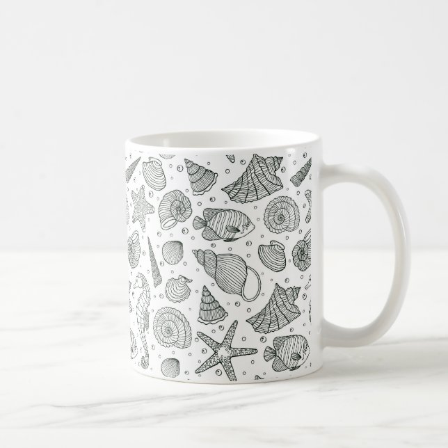 Ocean Inhabitants Pattern 3 Coffee Mug (Right)