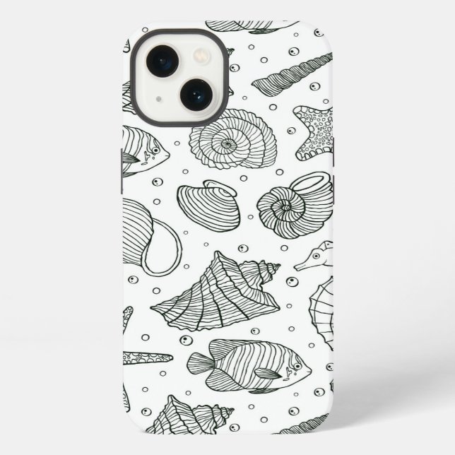 Ocean Inhabitants Pattern 3 iPhone Case (Back)