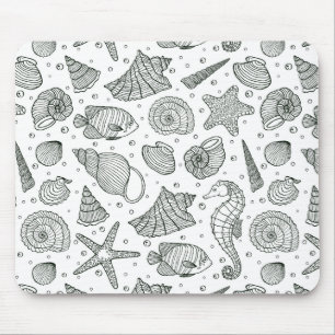 Ocean Inhabitants Pattern 3 Mouse Pad
