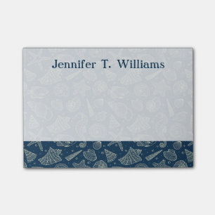 Ocean Inhabitants Pattern Add Your Name Post-it Notes