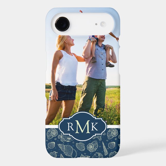 Ocean Inhabitants Pattern| Your Photo & Monogram Case-Mate iPhone Case (Back)