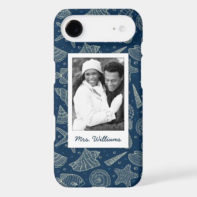 Ocean Inhabitants Pattern | Your Photo & Name Case-Mate iPhone Case (Back)