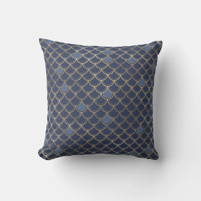 Ocean-Inspired Fantasy Mermaid Throw Pillow (Front)