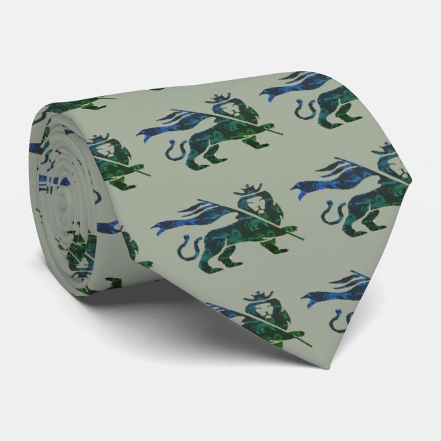 Ocean inspired Lion of Judah Tie (Rolled)