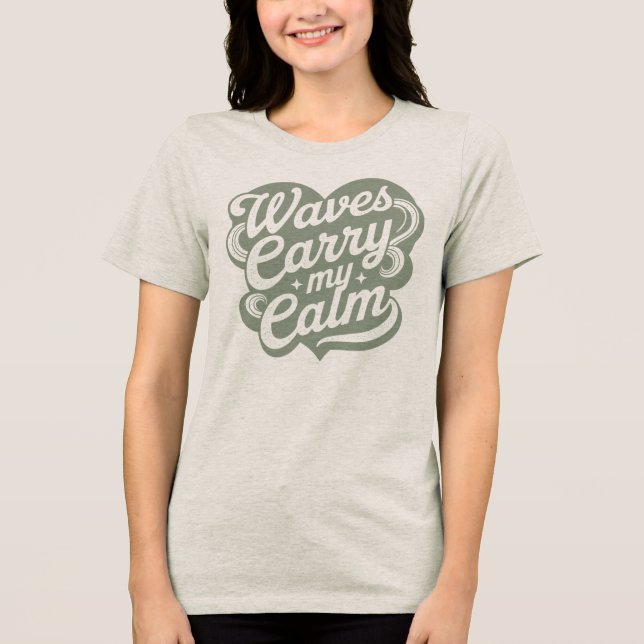 Ocean Inspired Retro Typography Tri-Blend Shirt (Front)