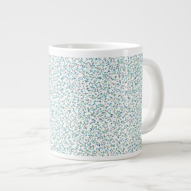 Ocean Inspired Speckled Dots  Large Coffee Mug (Front Right)