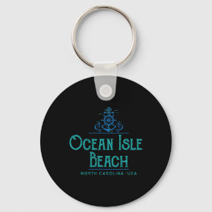 Ocean Isle Beach North Carolina Nautical Design Key Ring