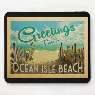 Ocean Isle Beach Vintage Travel Mouse Pad