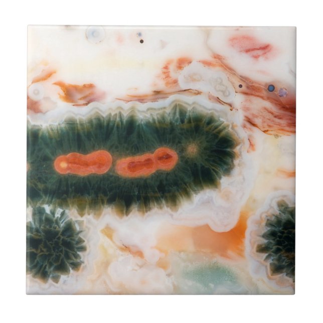 Ocean Jasper Stone found in Madagascar Ceramic Tile (Front)