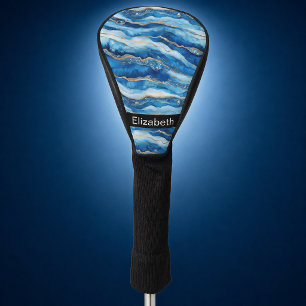 Ocean Jewelled Agate Personalised Golf Head Cover