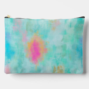Ocean Joyride - Blue Turquoise Abstract Art Accessory Pouch