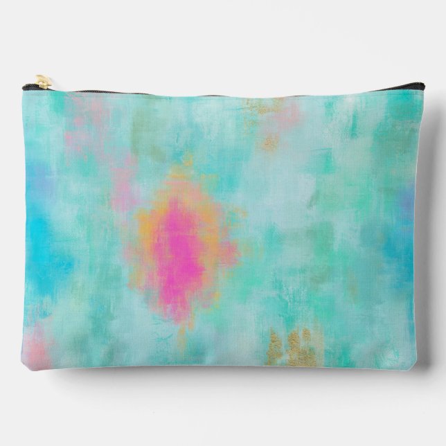 Ocean Joyride -  Blue Turquoise Abstract Art Accessory Pouch (Front)