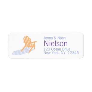 Ocean Lake Beach Chair - camping relaxing Return Address Label