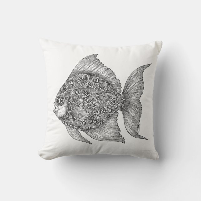 Ocean Lake Fish Theme Pillow (Front)