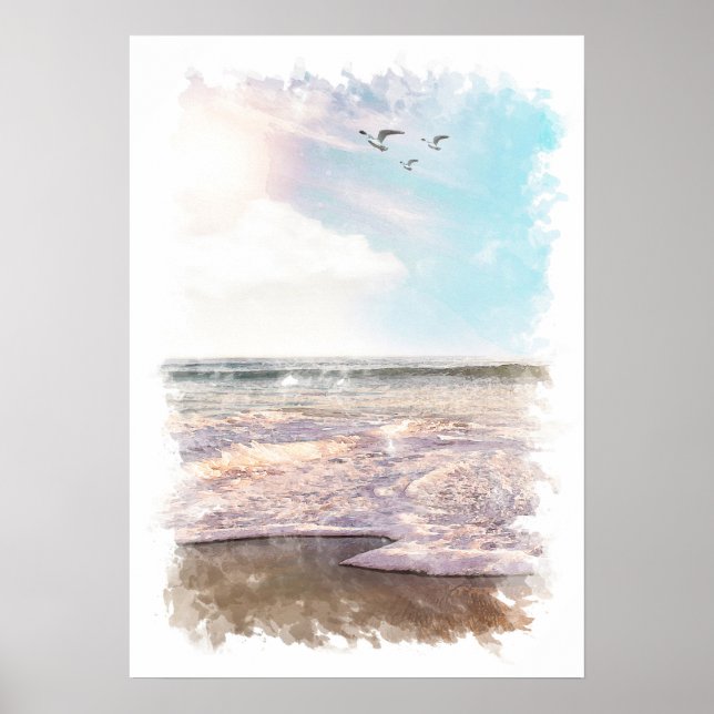 Ocean Landscape - Watercolor Poster (Front)